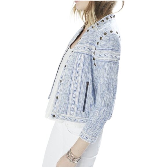 Rebecca Minkoff NWT $328 Blue Denim Studded Enabel Jacket, Women's Size 10 - Picture 13 of 13